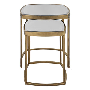 Uttermost Vista Gold Nesting Tables, Set Of 2 22957 IRON, MIRROR