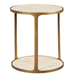 Uttermost Clench Brass Side Table 22968 STONE, METAL