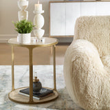 Uttermost Clench Brass Side Table 22968 STONE, METAL