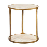 Uttermost Clench Brass Side Table 22968 STONE, METAL