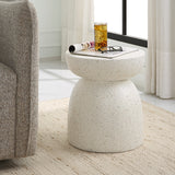 Uttermost Inhale Cast White Accent Table 22966 RESIN