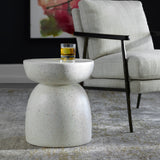 Uttermost Inhale Cast White Accent Table 22966 RESIN