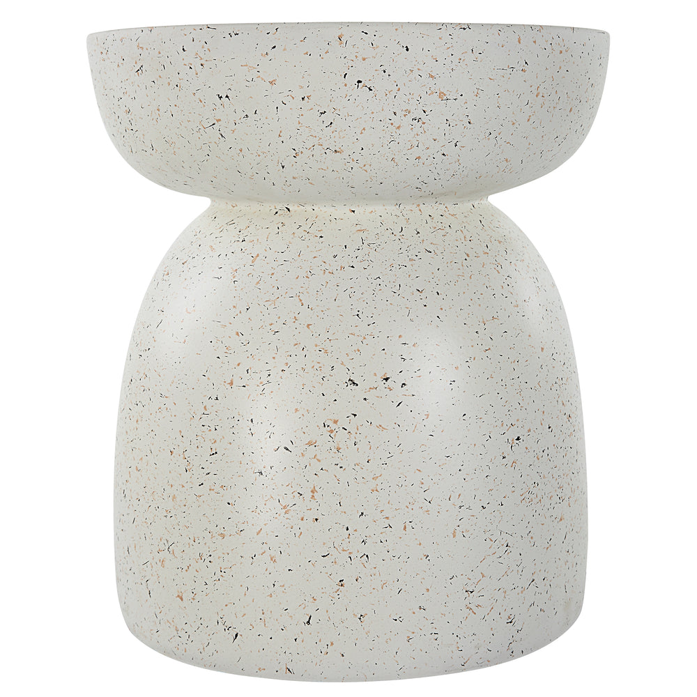 Uttermost Inhale Cast White Accent Table 22966 RESIN