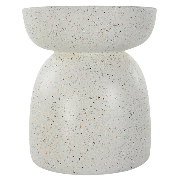 Uttermost Inhale Cast White Accent Table 22966 RESIN