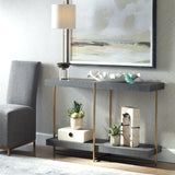 Uttermost Taja Modern Brass / Wood Console Table 22972 MDF,VENEER,STAINLESS STEEL