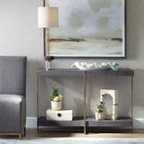 Uttermost Taja Modern Brass / Wood Console Table 22972 MDF,VENEER,STAINLESS STEEL