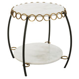 Uttermost Chainlink White Marble Side Table 22974 Marble,Iron