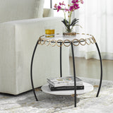 Uttermost Chainlink White Marble Side Table 22974 Marble,Iron