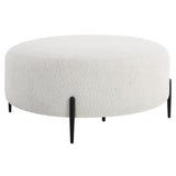 Uttermost Arles Large Plush White Ottoman 23778 HARDWOOD,METAL,PLYWOOD,FABRIC,FOAM,HARDWARE