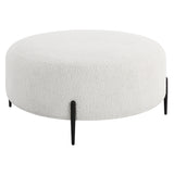 Uttermost Arles Large Plush White Ottoman 23778 HARDWOOD,METAL,PLYWOOD,FABRIC,FOAM,HARDWARE