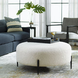 Uttermost Arles Large Plush White Ottoman 23778 HARDWOOD,METAL,PLYWOOD,FABRIC,FOAM,HARDWARE