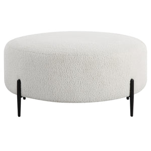 Uttermost Arles Large Plush White Ottoman 23778 HARDWOOD,METAL,PLYWOOD,FABRIC,FOAM,HARDWARE