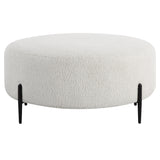 Uttermost Arles Large Plush White Ottoman 23778 HARDWOOD,METAL,PLYWOOD,FABRIC,FOAM,HARDWARE