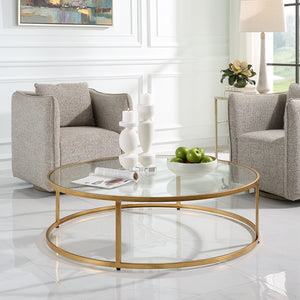 Uttermost Radius Modern Circular Coffee Table 22971 Metal,Glass