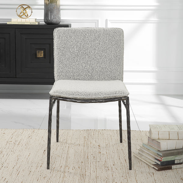 Uttermost Jacobsen Gray Dining Chair 23781 IRON, FABRIC,FOAM,PLYWOOD