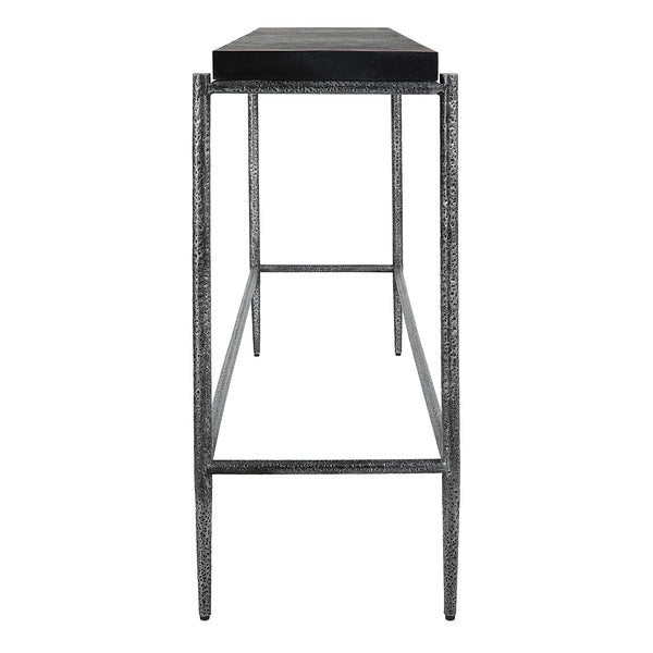 Uttermost Crescendo Black Concrete Console Table 22969 HARMMERED METAL AND CONCRETE