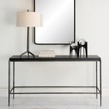 Uttermost Crescendo Black Concrete Console Table 22969 HARMMERED METAL AND CONCRETE