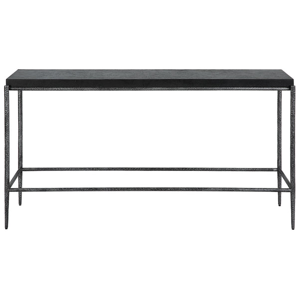 Uttermost Crescendo Black Concrete Console Table 22969 HARMMERED METAL AND CONCRETE