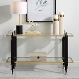 Uttermost Empire Cityscape Console Table 22992 IRON, TEMPERED GLASS