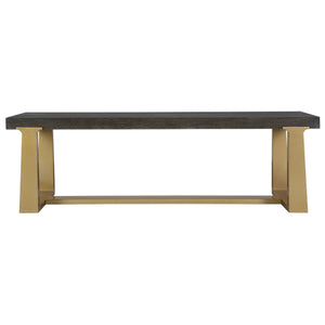 Uttermost Voyage Brass And Wood Bench 22989 SHEET METAL,MDF,ACACIA SOLID WOOD, ACACIA VENEER