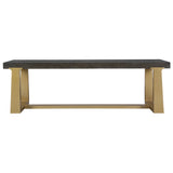 Uttermost Voyage Brass And Wood Bench 22989 SHEET METAL,MDF,ACACIA SOLID WOOD, ACACIA VENEER