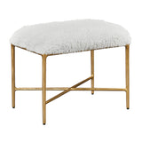 Uttermost Charmed Sheepskin Small Bench 23784 WROUGHT IRON, PLYWOOD, FABRIC, FOAM