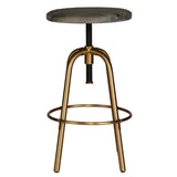 Uttermost Revolve Brass Counter Stool 22976 STAINLESS STEEL,IRON,ACACIA SOLID WOOD