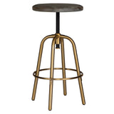 Uttermost Revolve Brass Counter Stool 22976 STAINLESS STEEL,IRON,ACACIA SOLID WOOD