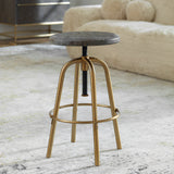 Uttermost Revolve Brass Counter Stool 22976 STAINLESS STEEL,IRON,ACACIA SOLID WOOD