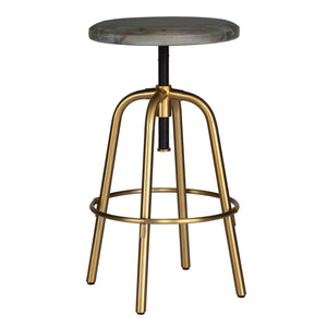 Uttermost Revolve Brass Counter Stool 22976 STAINLESS STEEL,IRON,ACACIA SOLID WOOD