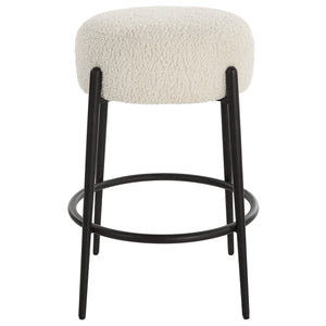 Uttermost Arles Plush Counter Stool 23783 HARDWOOD,PLYWOOD,FABRIC,METAL,FOAM,HARDWARE