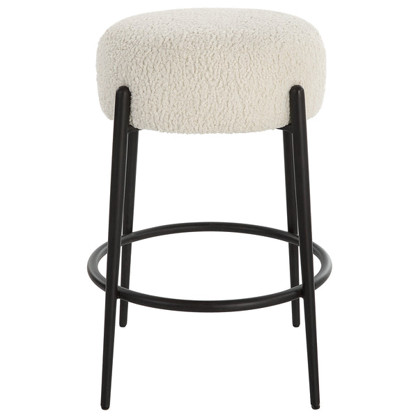 Uttermost Arles Plush Counter Stool 23783 HARDWOOD,PLYWOOD,FABRIC,METAL,FOAM,HARDWARE