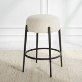 Uttermost Arles Plush Counter Stool 23783 HARDWOOD,PLYWOOD,FABRIC,METAL,FOAM,HARDWARE