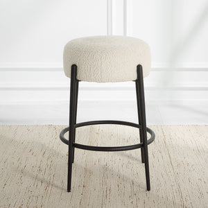 Uttermost Arles Plush Counter Stool 23783 HARDWOOD,PLYWOOD,FABRIC,METAL,FOAM,HARDWARE