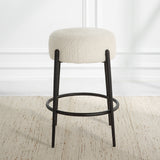 Uttermost Arles Plush Counter Stool 23783 HARDWOOD,PLYWOOD,FABRIC,METAL,FOAM,HARDWARE