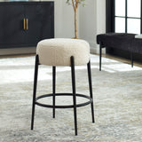 Uttermost Arles Plush Counter Stool 23783 HARDWOOD,PLYWOOD,FABRIC,METAL,FOAM,HARDWARE