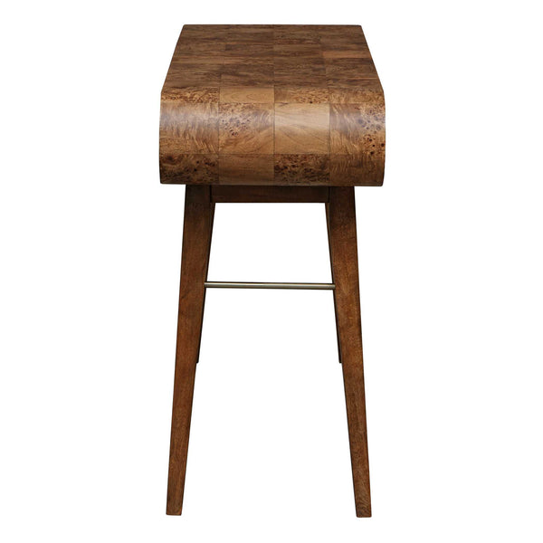 Uttermost Ledger Mid-century Console Table - Stylish Burl Veneer & Java Wood Design With Storage Solutions Woodtone Mdf Veneer Mappa Burl With Javawood 50041