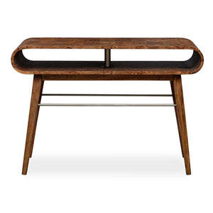 Uttermost Ledger Mid-century Console Table - Stylish Burl Veneer & Java Wood Design With Storage Solutions Woodtone Mdf Veneer Mappa Burl With Javawood 50041