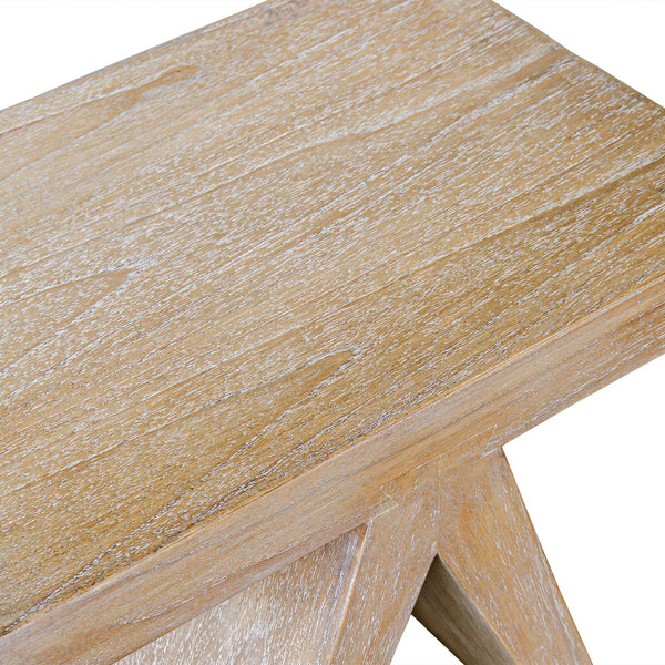 Uttermost Pruitt Modern Accent Table - Geometric Mindi Wood Design With Unique Angled Base & Warmth Woodtone Mindi Wood,Mdf & Mindi Veneer 50052