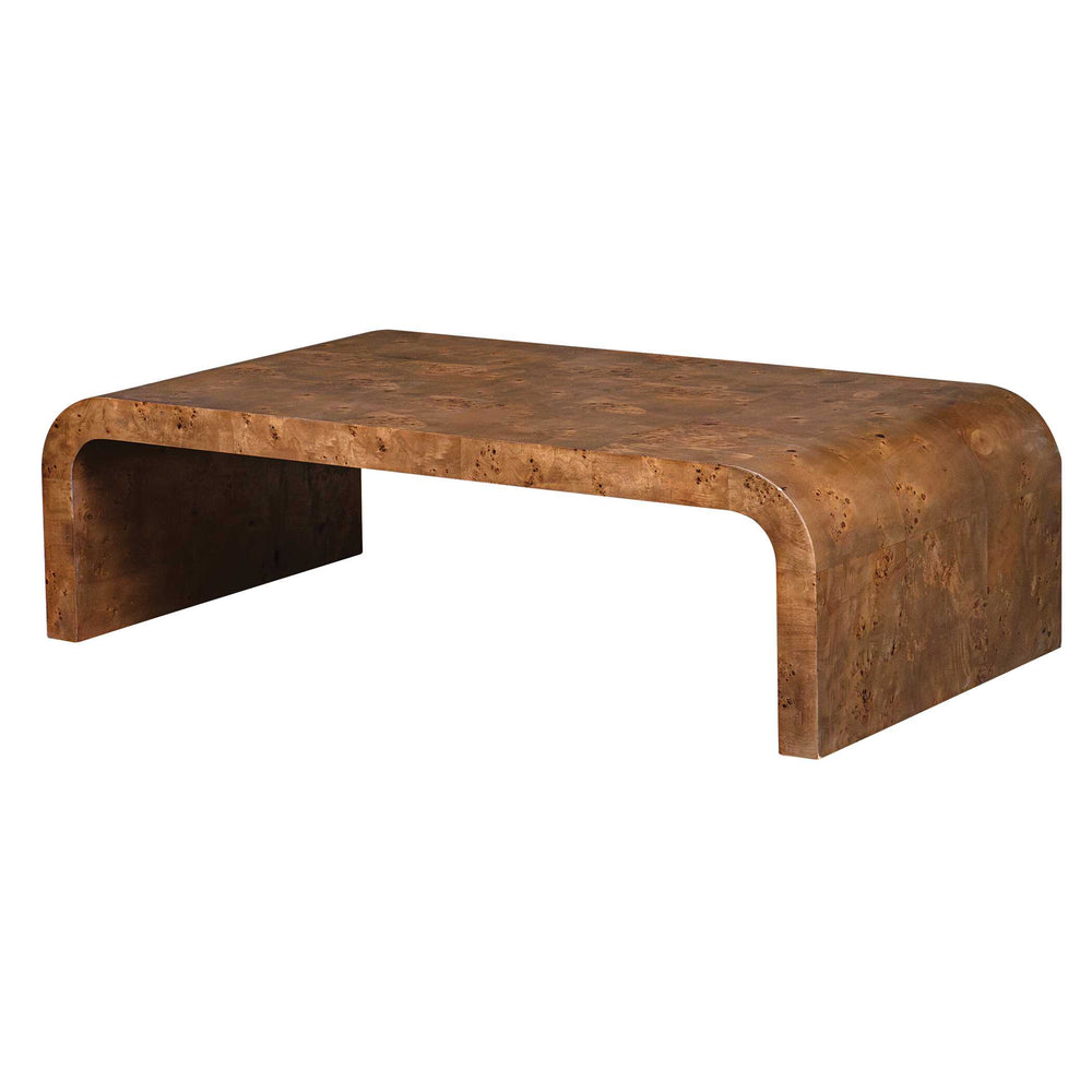 Uttermost Carraway Coffee Table - Sleek Curved Design With Stunning Burl Veneer For Modern Living Spaces Woodtone Mdf Veneer Mappa Burl And Plywood 50087