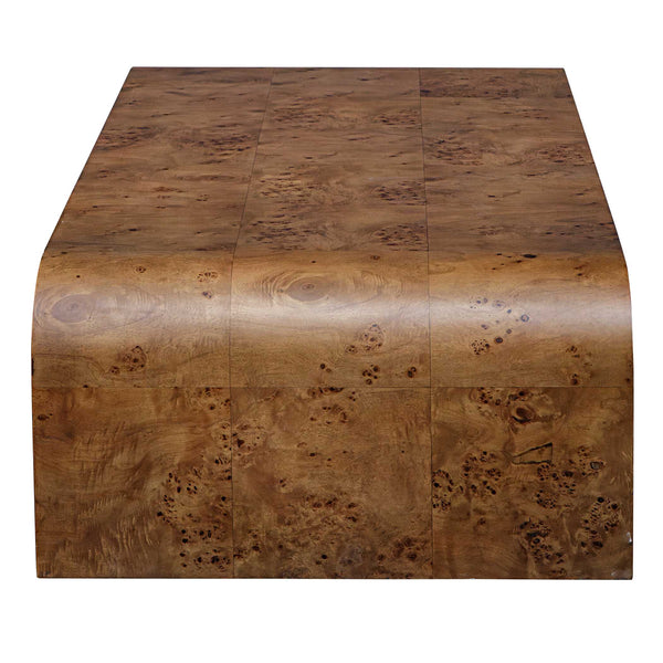 Uttermost Carraway Coffee Table - Sleek Curved Design With Stunning Burl Veneer For Modern Living Spaces Woodtone Mdf Veneer Mappa Burl And Plywood 50087