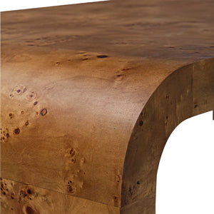 Uttermost Carraway Coffee Table - Sleek Curved Design With Stunning Burl Veneer For Modern Living Spaces Woodtone Mdf Veneer Mappa Burl And Plywood 50087