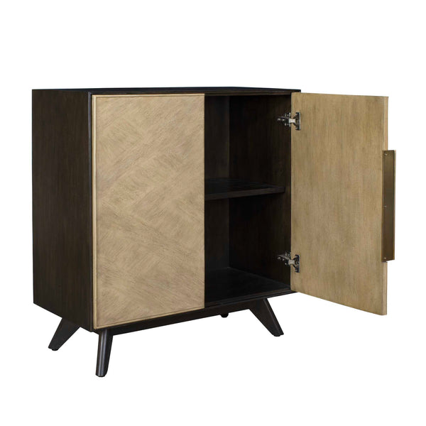 Uttermost Reina Modern 2 Door Cabinet With Elegant Gold Hardware & Soft Close Hinges – Stylish Storage! Woodtone Mdf Mango Veneer And Java Wood 50137