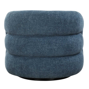 Uttermost Junie Blue Swivel Barrel Chair - Chic Design With Dramatic Back And Luxurious Chenille Upholstery Blue Fabric,Foam,Plywood 23918