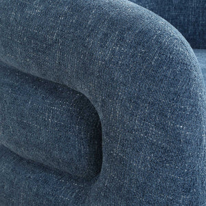 Uttermost Junie Blue Swivel Barrel Chair - Chic Design With Dramatic Back And Luxurious Chenille Upholstery Blue Fabric,Foam,Plywood 23918