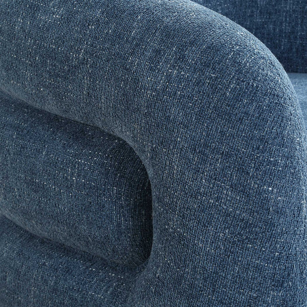 Uttermost Junie Blue Swivel Barrel Chair - Chic Design With Dramatic Back And Luxurious Chenille Upholstery Blue Fabric,Foam,Plywood 23918