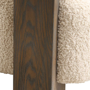 Uttermost Lennox Shearling Accent Chair - Stylish Dark Walnut Frame With Luxurious Faux Shearling Comfort Brown Oak,Fabric,Foam,Plywood 23919