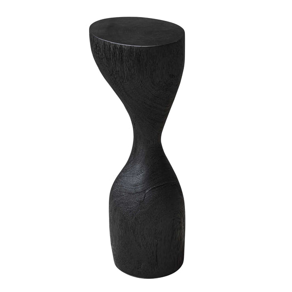 Uttermost Mattison Black Teakwood Drink Table - Unique Hourglass Design For Modern Sophistication Black Teak Wood 50146