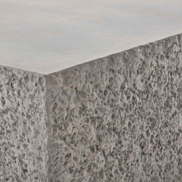 Uttermost Hesston Outdoor Coffee Table - Durable Glass Reinforced Concrete With Textured Rock Sides Brown,Gray Glass Fiber Reinforced Concrete 50139