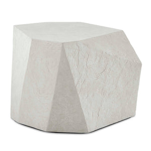 Uttermost Parra Limestone Outdoor Side Table - Asymmetrical Design For Indoor And Outdoor Elegance White Glass Fiber Reinforced Concrete 50142